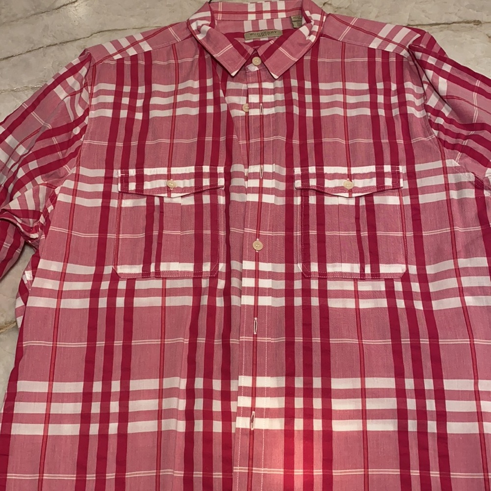 Burberry pink plaid shirt size XL
